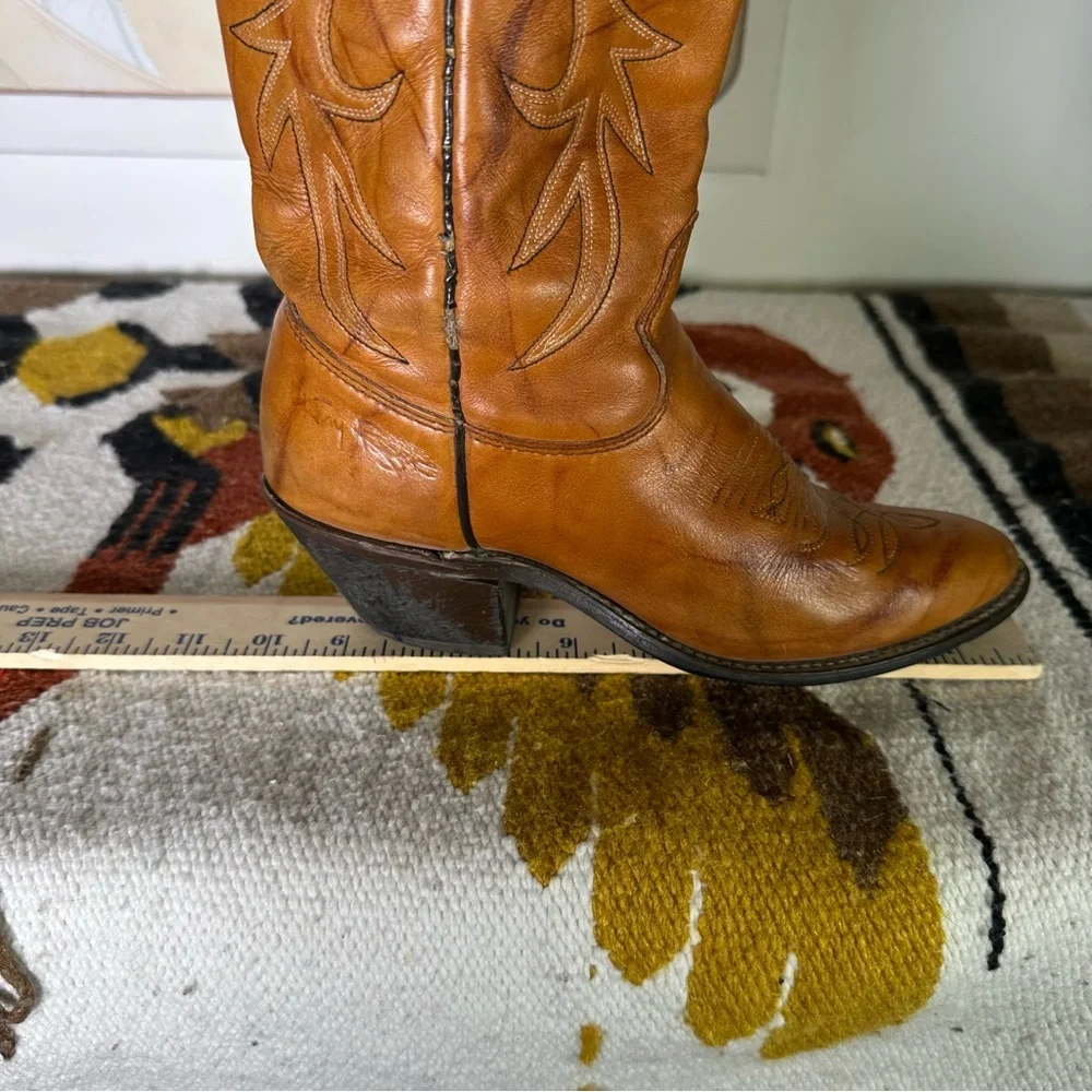 1980's Vintage Kenny Rogers Western Collection Brown Boots Size 6 D Style 70303 - Picture 8 of 11